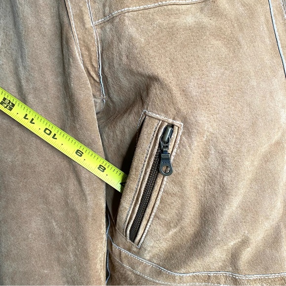 FREE PEOPLE Wilson’s Leather Penney Lane choker collar bomber jacket brown S - Picture 5 of 10